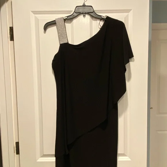 r & m richards one shoulder dress Long Fitted Dress Evening Formal Cape R&M Richards 6191 The Dress Outlet